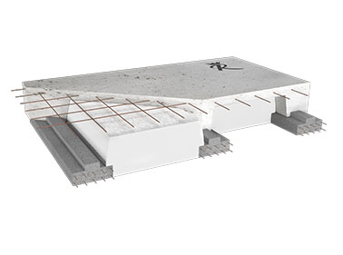 Polystyrene rib and block slab system for lightweight construction